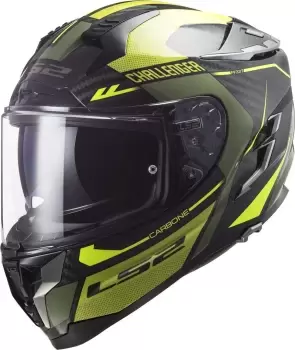 LS2 FF327 Challenger Thorn Carbon Helmet, black-green Size M black-green, Size M