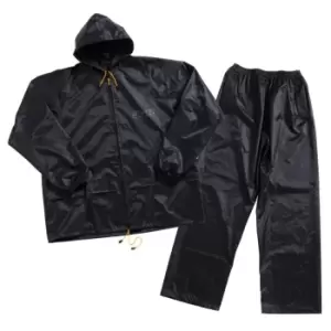 Black Two Piece Rainsuit JCB-RS - Large