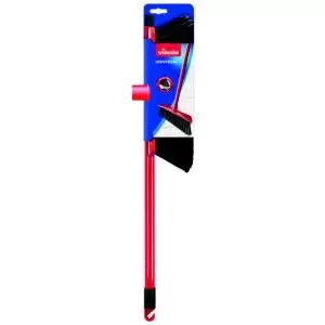 Vileda Universal Straight Soft & Stiff Synthetic Indoor Floor Broom, (W)70mm Red And Black