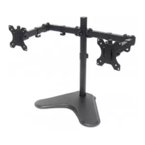 Manhattan TV & Monitor Mount Desk Double-Link Arms 2 screens Screen Sizes: 10-27" Black Stand Assembly Dual Screen VESA 75x75 to 100x100mm Max 8kg (ea