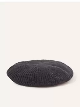 Accessorize Ribbed Knit Beret, Navy, Women
