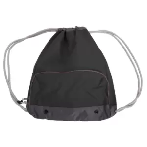 Bagbase Athleisure Water Resistant Drawstring Sports Gymsac Bag (One Size) (Black)