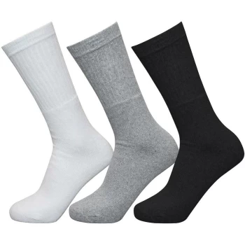 Multi Sport Crew Socks (3 Pairs) - 8-12 - Black/Grey/White - Exceptio