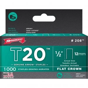 Arrow T20 Wiring Staples 12mm Pack of 1000