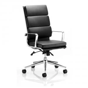 Sonix Savoy Executive High Back Chair With Arms Bonded Leather Black