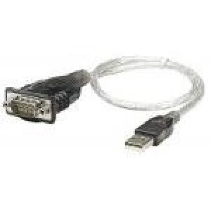 Manhattan USB-A to Serial Converter cable 45cm Male to Male Serial/RS232/COM/DB9 Prolific PL-2303RA Chip Black/Silver cable Blister