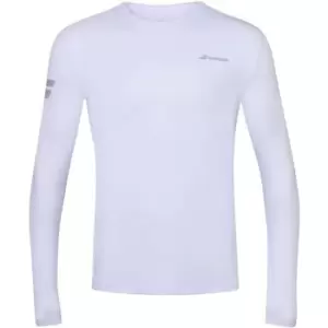 Babolat Compete Crew Neck Long Sleeve T Shirt - White