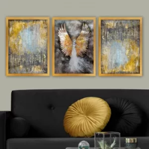3AC164 Multicolor Decorative Framed Painting (3 Pieces)