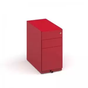 Bisley slimline steel pedestal 300mm wide - red