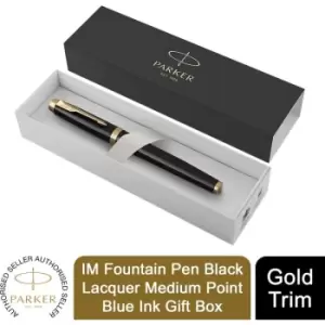 IM Ballpoint Pen Black Lacquer Medium Point Black Ink Gift Box - Parker