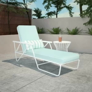 Novogratz Connie Outdoor Garden Patio Chaise Lounge Sun Lounger Aqua Blue