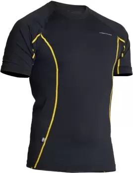 Lindstrands Dry Functional Shirt, black-yellow, Size 2XL, black-yellow, Size 2XL