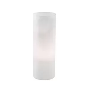 Edo 1 Light Large Table Lamp Cylindrical White, E27