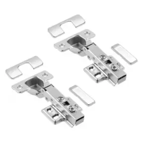 GTV Soft Close Cabinet Door Hinges with Plate Full Overlay Clip-on 35mm, Pack of