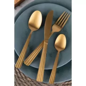Mikasa 16 Piece Stainless Steel Gold Cutlery Set