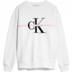 Calvin Klein Calvin Mono Stripe Sweatshirt - Bright White