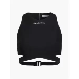 Calvin Klein Jeans Out Back Zip Top - Black