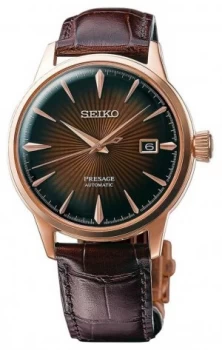 Seiko Presage Cocktail Automatic Rose Gold Case Brown Watch