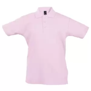 SOLS Kids Unisex Summer II Pique Polo Shirt (12yrs) (Pink)