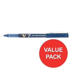 Pilot Hi Tecpoint V7 Liquid Ink Rollerball Pen Line Width 0.5mm Tip Width 0.7mm Blue Pack 20