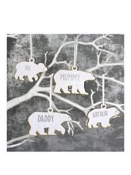 Personalised Family Polar Bears Decorations