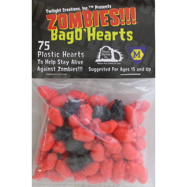 Bag O Hearts Small Plastic Markers Tokens for Zombies Board Game