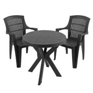 Tivoli Bistro Table With 2 Parma Chairs Set Anthracite