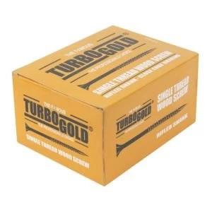 TurboGold Yellow zinc plated Carbon Steel Woodscrews Dia3.5mm L30mm Pack of 200