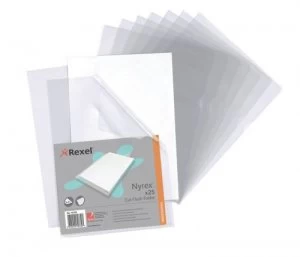 Rexel Nyrex Folder Cut Flush A4 Clear 12153 (PK25)