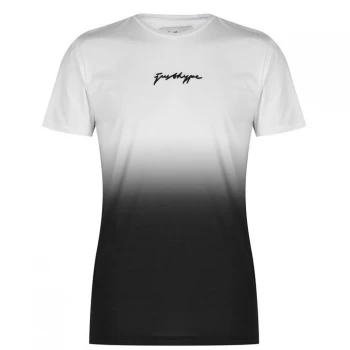 Hype Black White Fade Scribble Logo Mens T-Shirt - Black/White
