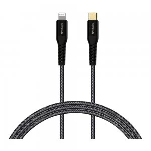 Verbatim Tough Max Type C to Lightning Cable (2m) 66051 - Black
