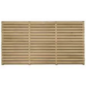Forest Garden Double Slatted Fence Panel 6 x 3ft 3 Pack
